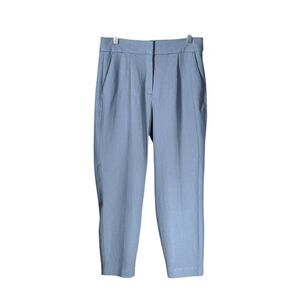 Express Stylist Pants Women's Blue Super High Rise Ankle Pleated Trousers 6S